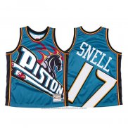 Maglia Detroit Pistons Tony Snell #17 Mitchell & Ness Big Face Blu