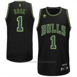 Maglia Elettricita Moda Chicago Bulls Derrick Rose #1 Nero