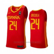 Maglia Espana Dario Brizuela #24 2019 FIBA Baketball World Cup Rosso