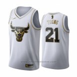 Maglia Golden Edition Chicago Bulls Thaddeus Young #21 2019-20 Bianco