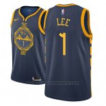 Maglia Golden State Warriors Damion Lee #1 Citta 2018-19 Blu