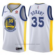 Maglia Golden State Warriors Kevin Durant #35 2017-18 Bianco