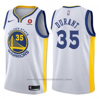 Maglia Golden State Warriors Kevin Durant #35 2017-18 Bianco