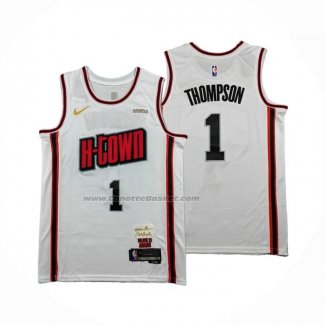 Maglia Houston Rockets Amen Thompson No 1 Citta 2024-25 Bianco