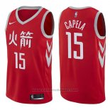 Maglia Houston Rockets Clint Capela #15 Citta 2017-18 Rosso