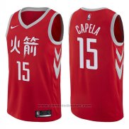 Maglia Houston Rockets Clint Capela #15 Citta 2017-18 Rosso