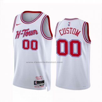 Maglia Houston Rockets Personalizzate Citta 2023-24 Bianco