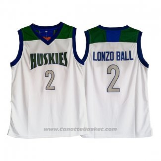 Maglia Huskies Lonzo Ball #2 Bianco