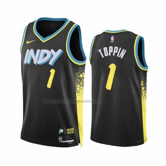 Maglia Indiana Pacers Obi Toppin #1 Citta 2023-24 Nero