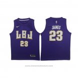 Maglia LBJ Los Angeles Lakers Lebron James #23 Viola