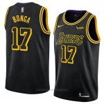 Maglia Los Angeles Lakers Isaac Bonga #17 Citta 2017-18 Nero