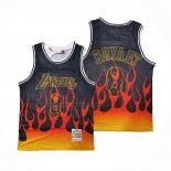 Maglia Los Angeles Lakers Kobe Bryant NO 8 Flames Nero