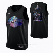 Maglia Los Angeles Lakers LeBron James #23 Iridescent Logo Nero