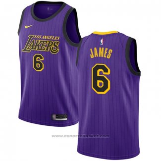 Maglia Los Angeles Lakers Lebron James #6 2019-20 Citta Viola