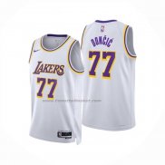Maglia Los Angeles Lakers Luka Doncic No 77 Association 2024-25 Bianco