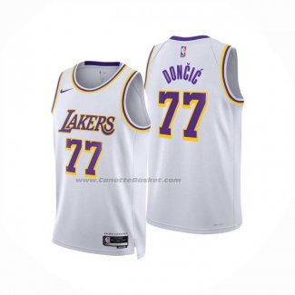 Maglia Los Angeles Lakers Luka Doncic No 77 Association 2024-25 Bianco