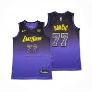 Maglia Los Angeles Lakers Luka Doncic No 77 Citta 2024 Viola