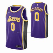 Maglia Los Angeles Lakers Russell Westbrook NO 0 Statement 2021-22 Violaa