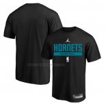 Maglia Manica Corta Charlotte Hornets Practice Performance 2022-23 Nero