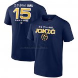 Maglia Manica Corta Denver Nuggets Nikola Jokic 2023 NBA Finals Champions Blu