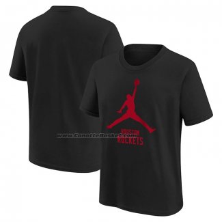 Maglia Manica Corta Houston Rockets Essential Jumpman Nero