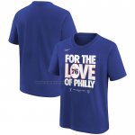 Maglia Manica Corta Philadelphia 76ers 2024 NBA Playoffs Mantra Blu