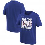 Maglia Manica Corta Philadelphia 76ers 2024 NBA Playoffs Mantra Blu