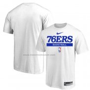 Maglia Manica Corta Philadelphia 76ers Practice Performance 2022-23 Bianco