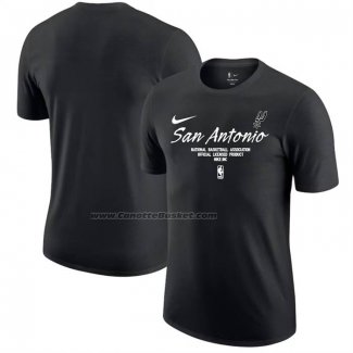 Maglia Manica Corta San Antonio Spurs Nero