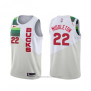 Maglia Milwaukee Bucks Khris Middleton #22 Earned Bianco