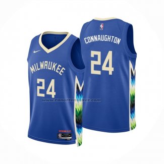 Maglia Milwaukee Bucks Pat Connaughton #24 Citta 2022-23 Blu