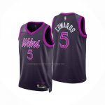 Maglia Minnesota Timberwolves Anthony Edwards No 5 Citta 2025-26 Nero