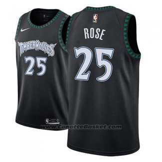 Maglia Minnesota Timberwolves Derrick Rose #25 Classic 2018 Nero