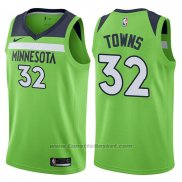 Maglia Minnesota Timberwolves Karl-Anthony Towns #32 Statement 2017-18 Verde