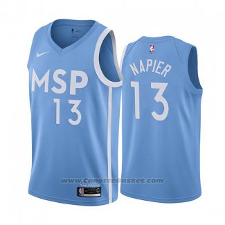 Maglia Minnesota Timberwolves Shabazz Napier #13 Citta Edition Blu