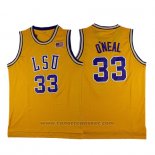 Maglia NCAA LSU Tigers Shaquille O'Neal #33 Retro Giallo