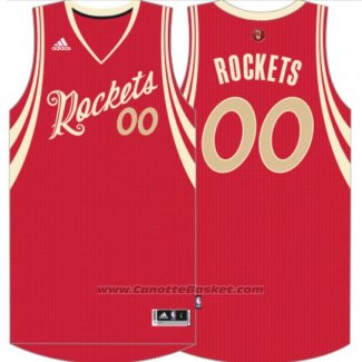 Maglia Natale 2015 Houston Rockets Adidas Personalizzate Rosso