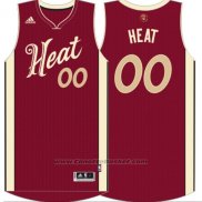 Maglia Natale 2015 Miami Heat Adidas Personalizzate Rosso