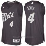 Maglia Natale 2016 Brooklyn Nets Luis Scola #4 Nero