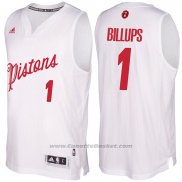 Maglia Natale 2016 Detroit Pistons Chauncey Billups #1 Bianco
