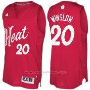 Maglia Natale 2016 Miami Heat Justise Winslow #20 Rosso