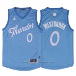 Maglia Natale 2016 Oklahoma City Thunder Adidas Personalizzate Blu
