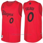 Maglia Natale 2016 Portland Trail Blazers Damian Lillard #0 Rosso