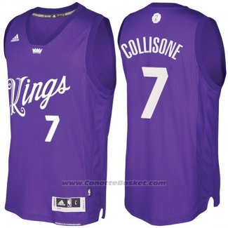 Maglia Natale 2016 Sacramento Kings Darren Collisone #7 Viola