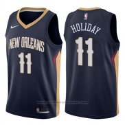 Maglia New Orleans Pelicans Jrue Holiday #11 Icon 2017-18 Blu