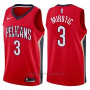 Maglia New Orleans Pelicans Nikola Mirotic #3 Statement 2017-18 Rosso