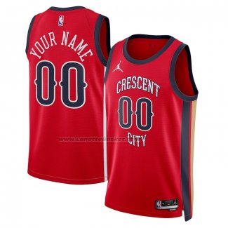 Maglia New Orleans Pelicans Personalizzate Statement 2023-24 Rosso