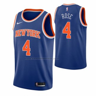 Maglia New York Knicks Derrick Rose NO 4 Icon Blu