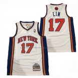 Maglia New York Knicks Jeremy Lin No 17 Mitchell & Ness 2011-12 Bianco