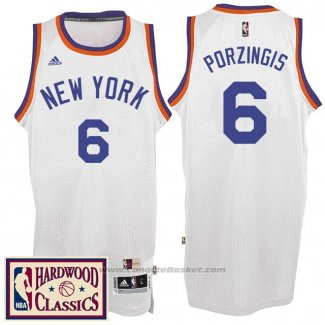 Maglia New York Knicks Kristaps Porzingis #6 Retro Bianco